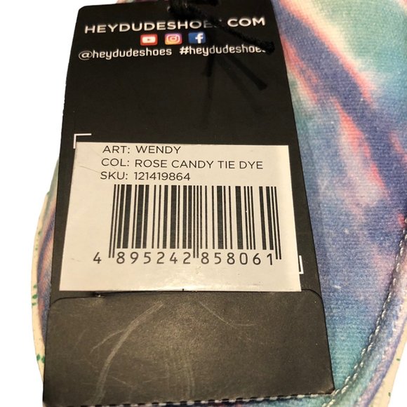 Hey Dude Women's Wendy Tie Dye Slip-On Shoes in Rose Candy Size 6 NWT - Picture 6 of 11